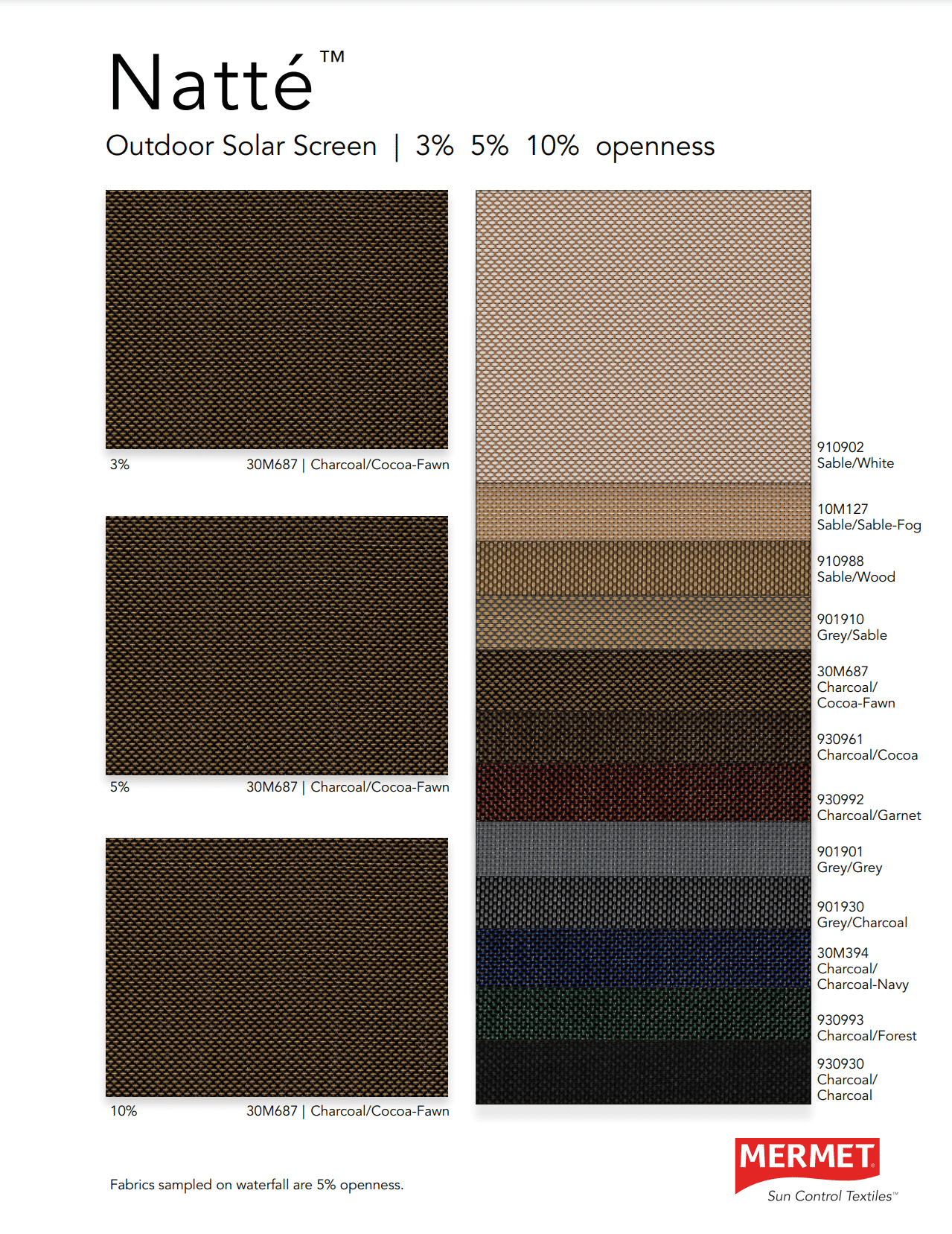 Mermet® Natté™ Sample Card