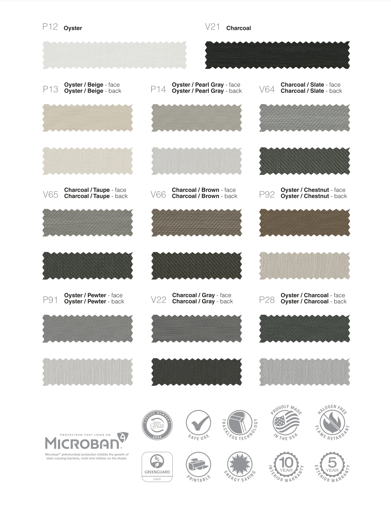 Phifer® SheerWeave® 2701/2703/2705/2710 Sample Card